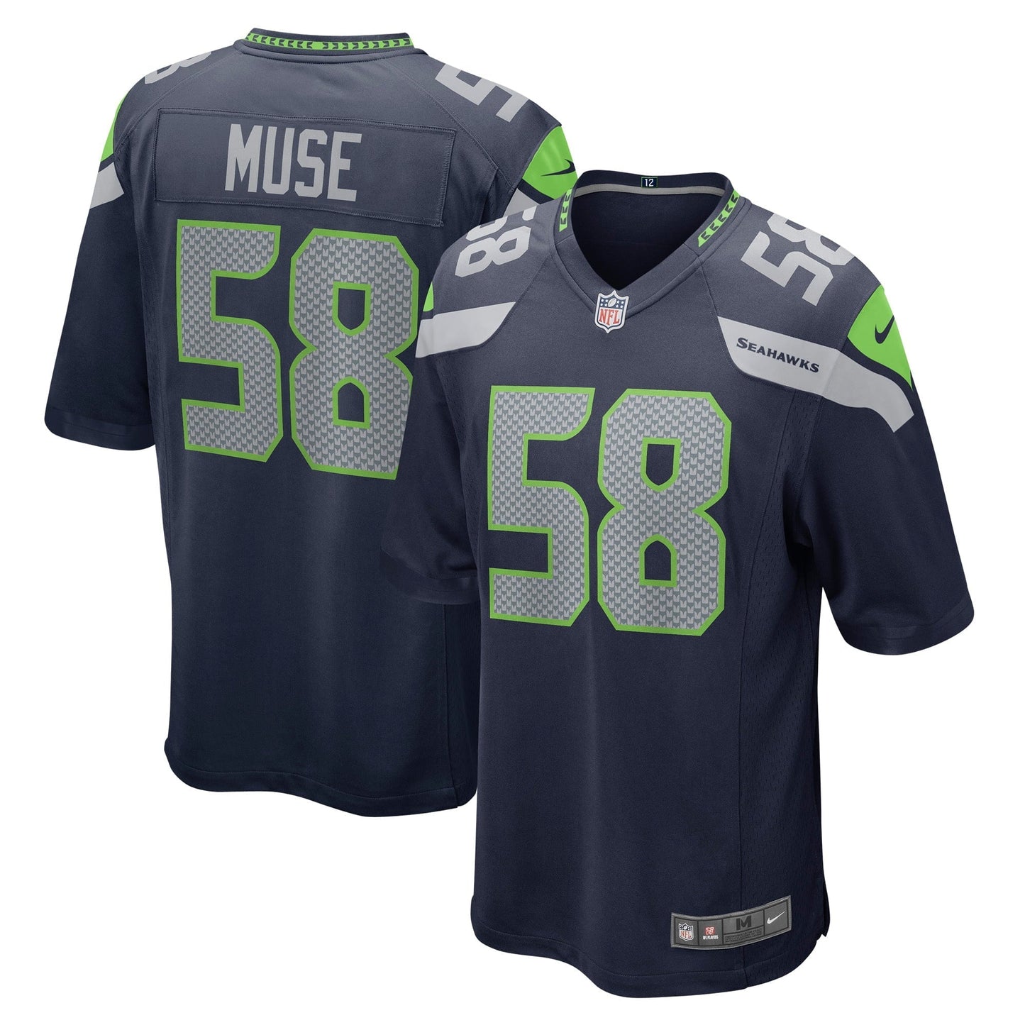 Men's Nike Tanner Muse College Navy Seattle Seahawks Game Player Jersey