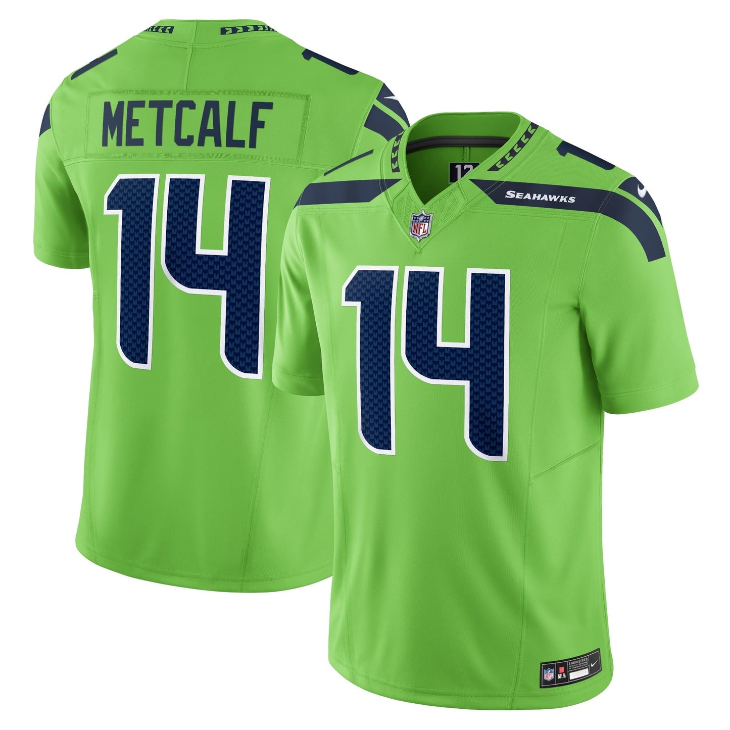 Men's Nike DK Metcalf Neon Green Seattle Seahawks Vapor F.U.S.E. Limited Jersey