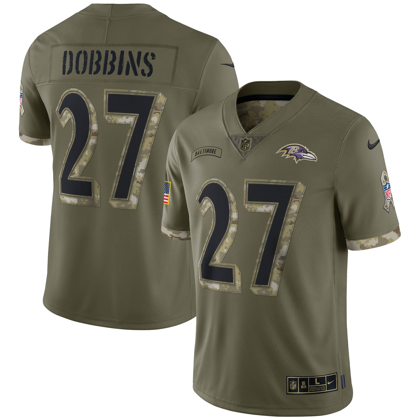 J.K. Dobbins Baltimore Ravens Nike 2022 Salute To Service Limited Jersey - Olive
