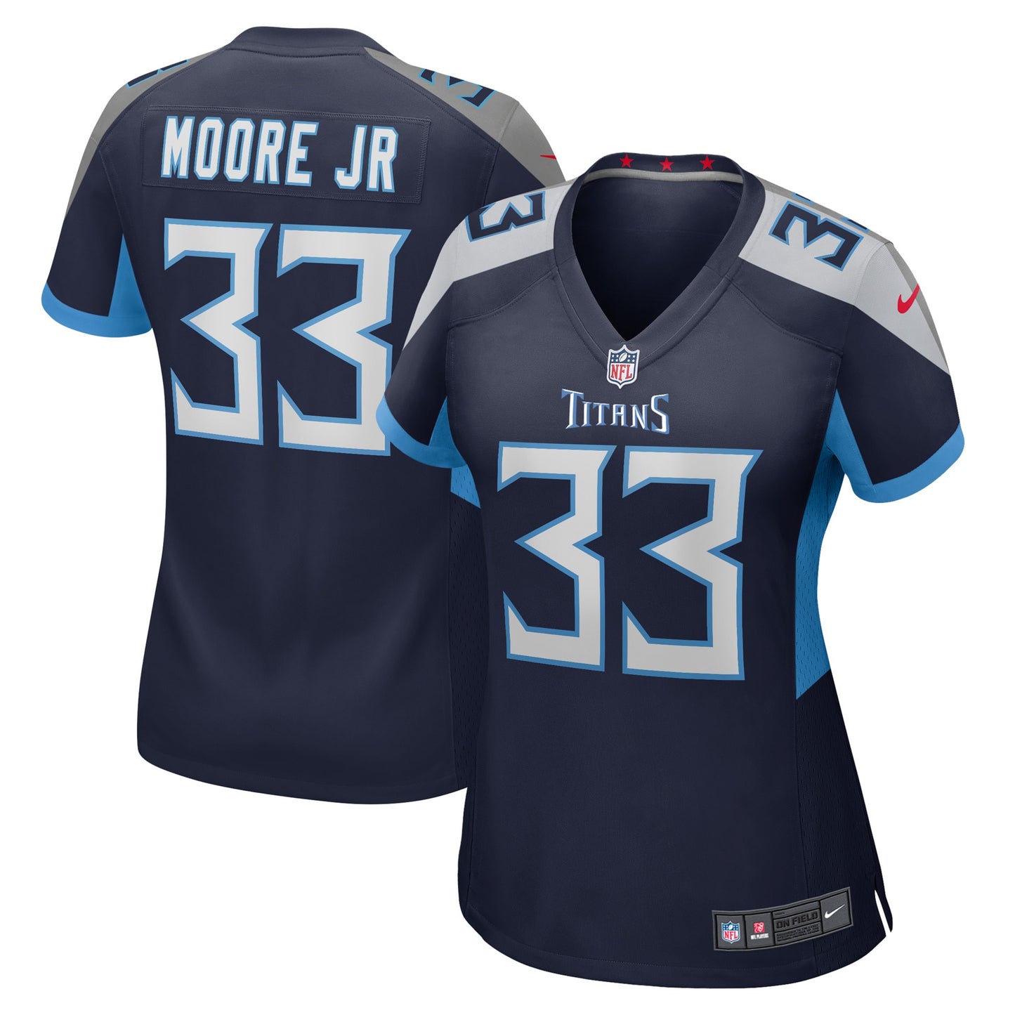 A.J. Moore Jr. Tennessee Titans Nike Women's Player Game Jersey - Navy