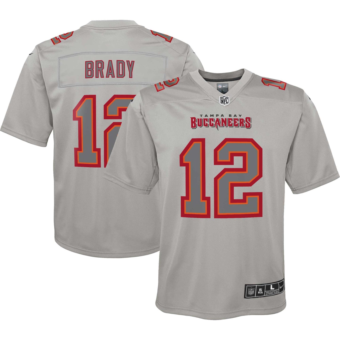 Youth Nike Tom Brady Gray Tampa Bay Buccaneers Atmosphere Game Jersey