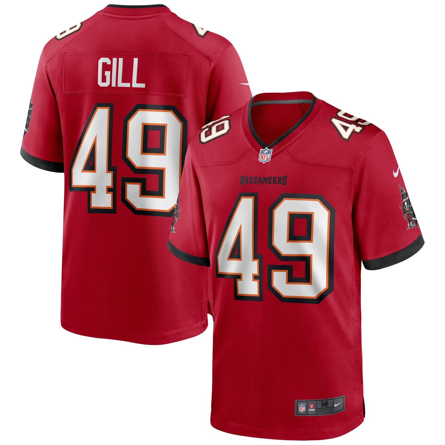 Men's Nike Cam Gill Red Tampa Bay Buccaneers Game Jersey